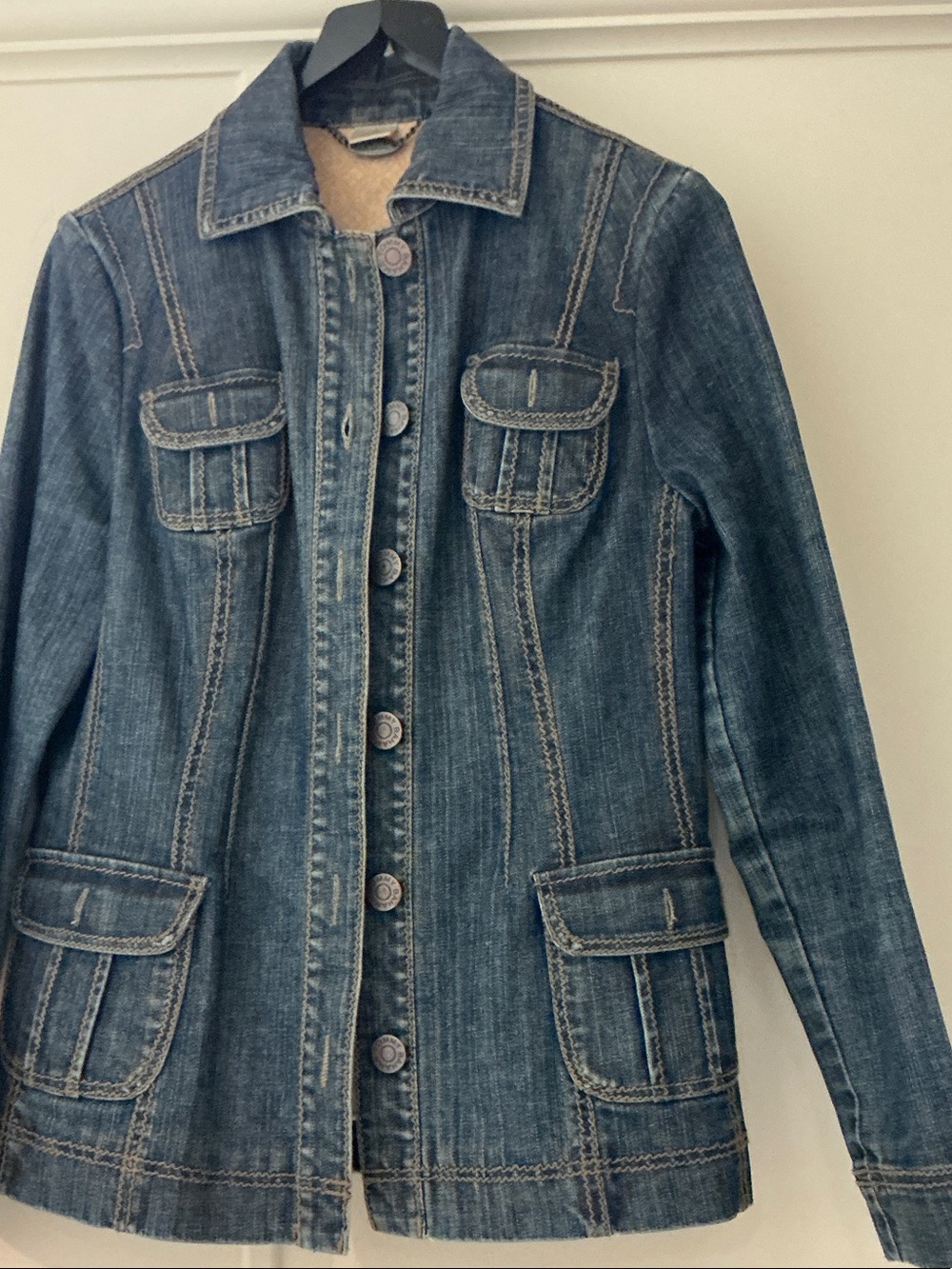 Tommy Bahama Dark Blue Denim Jacket with Flap Pockets